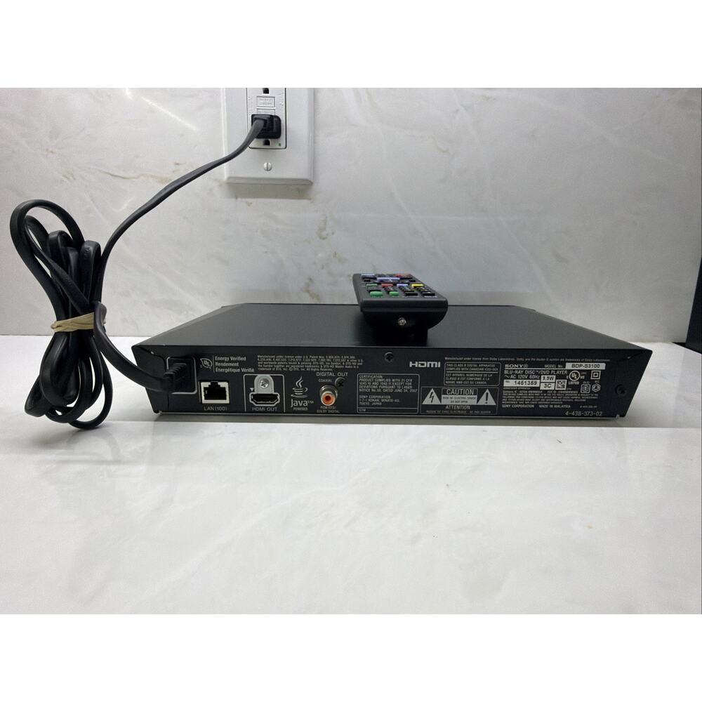 Sony BDP-S3100 Blu-Ray Player Wi-Fi Streaming w/ Remote Tested - Picture 5 of 7